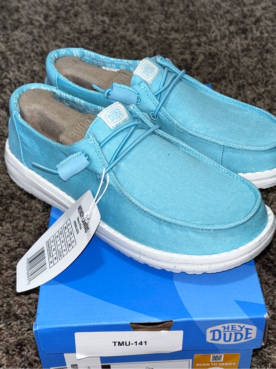 Hey Dude Shoes - Hey Dude Wendy Canvas Turquoise Size 5 Slip On Shoes New Women’s